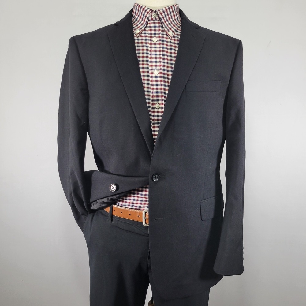 Stafford Men's Sport Coat Blazer Black Coolmax All Season Eco‎ Made Size 44R